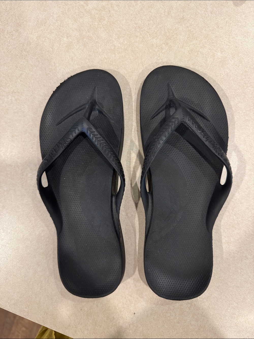 Women's Black Thong Sandals - Comfort Footbed